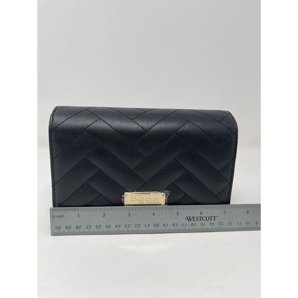 Bebe Sophia Shoulder Crossbody Bag Black Small Purse w/Gold Chain New #2 - Picture 8 of 11